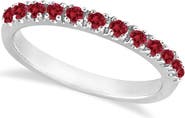 ALLUREZ Ruby Stackable Ring Guard Band 14K