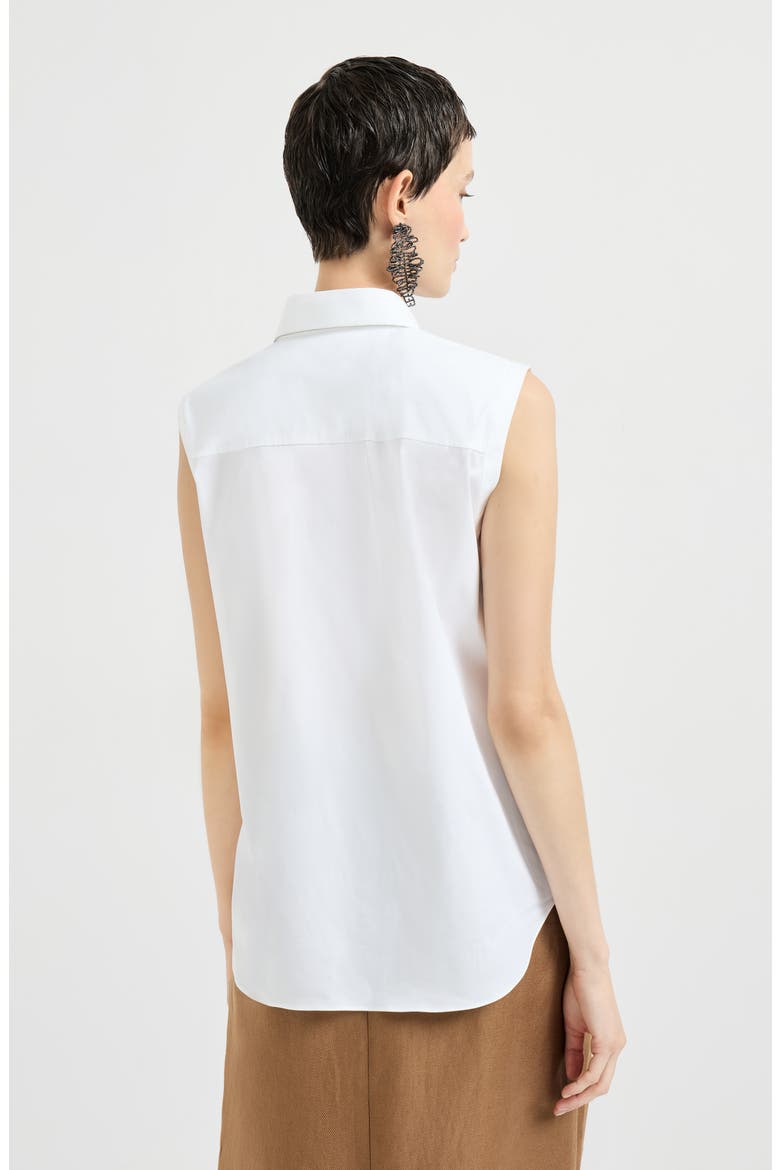 Stretch poplin shirt, Alternate, color, White