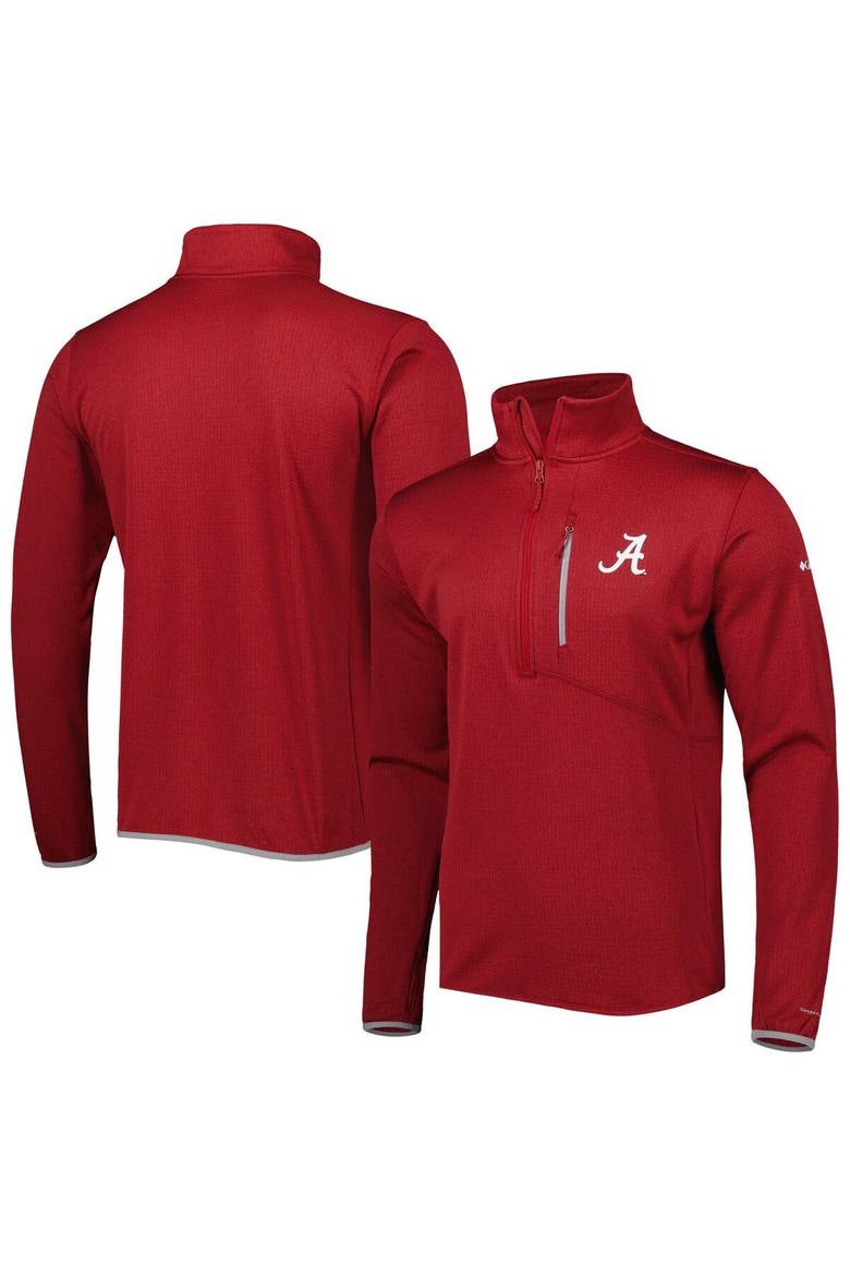 Men's Columbia Crimson Alabama Crimson Tide Park View Omni-Wick Half-Zip Top, Main, color, Crimson