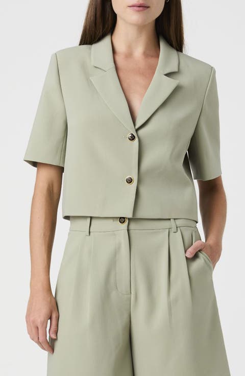 Short Sleeve Cropped Blazer