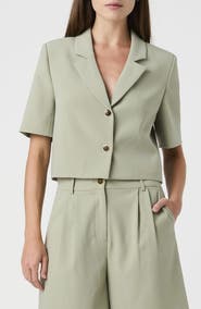French Connection Short Sleeve Cropped Blazer