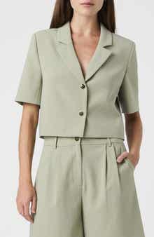Short Sleeve Cropped Blazer