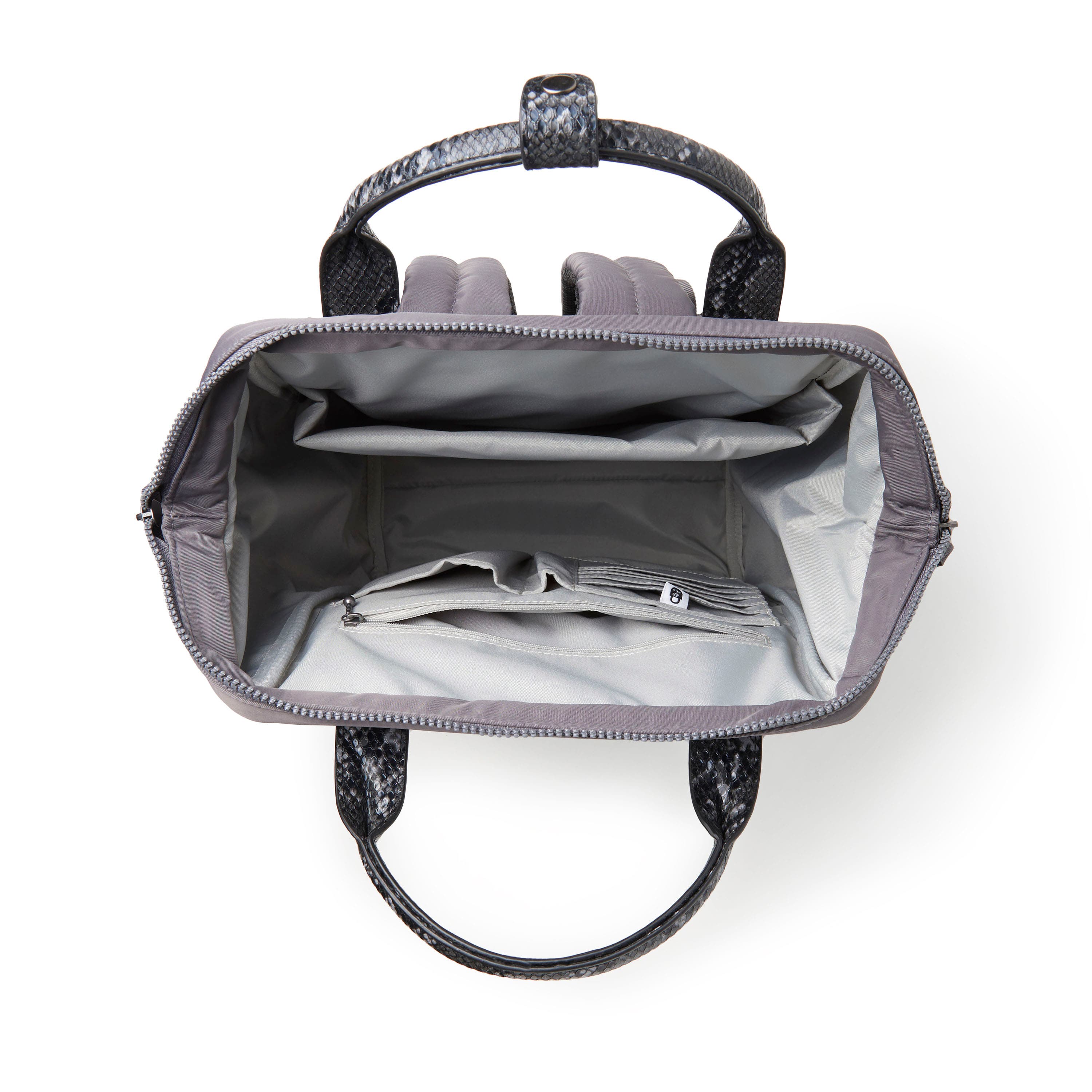 BAGGALLINI Soho Laptop Backpack, Alternate, color, Smoke / Faux Python Trim