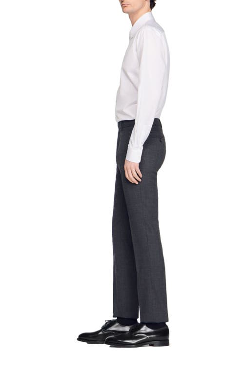 Sandro Straight-leg Tailored Trousers In Mocked Grey