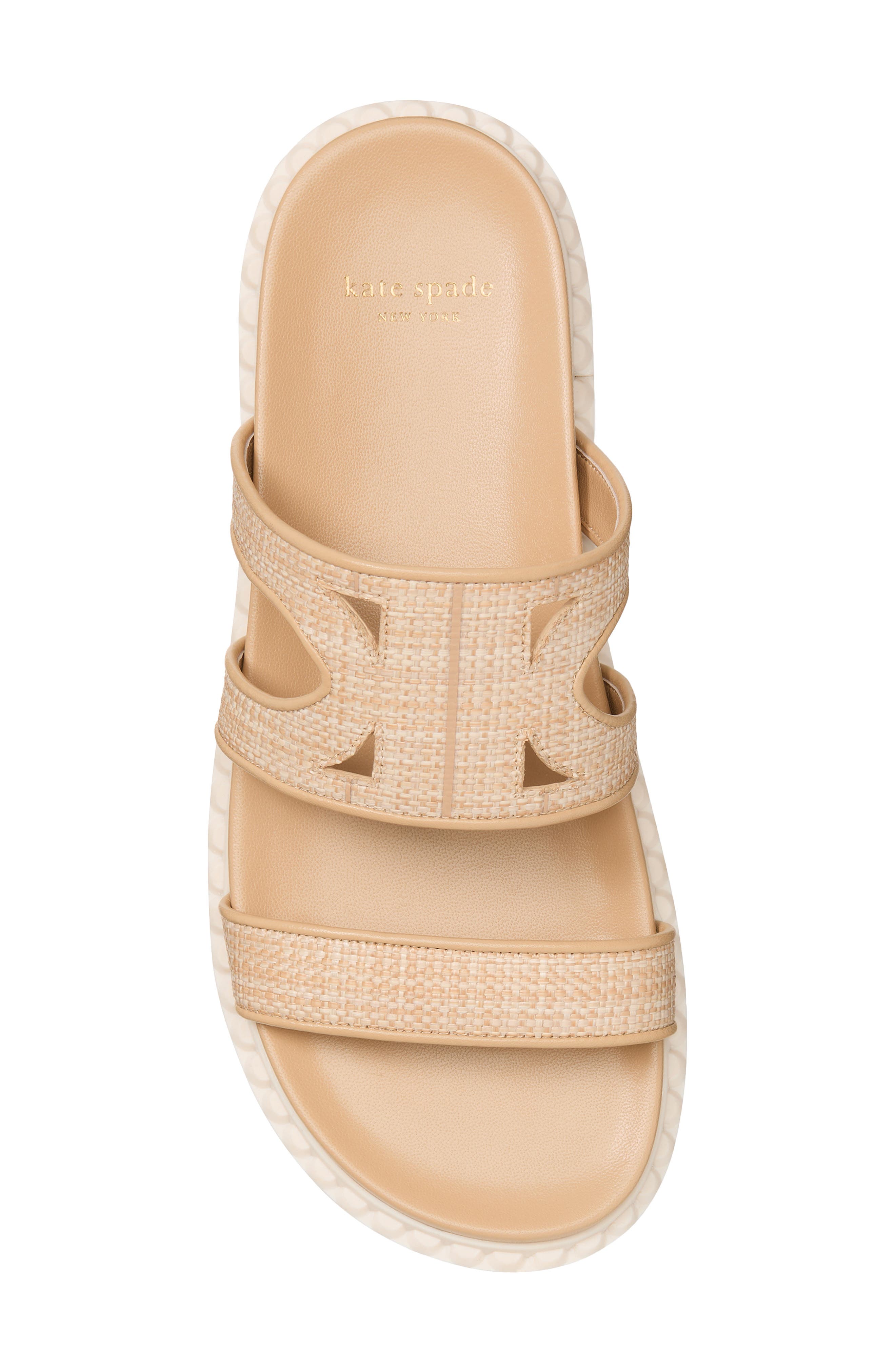 Kate Spade New York duo raffia sport slide sandal, Alternate, color, 