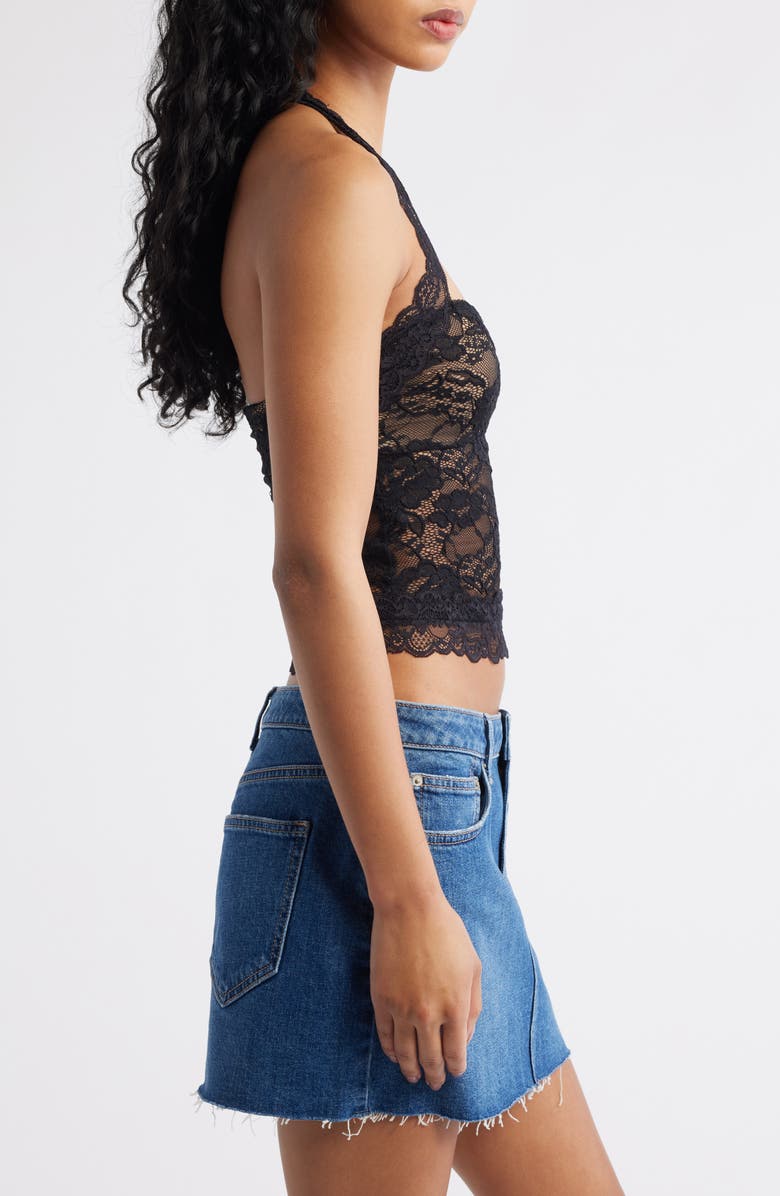 Princess Polly FANTASIZE LACE HALTER TOP BLK, Alternate, color, Black