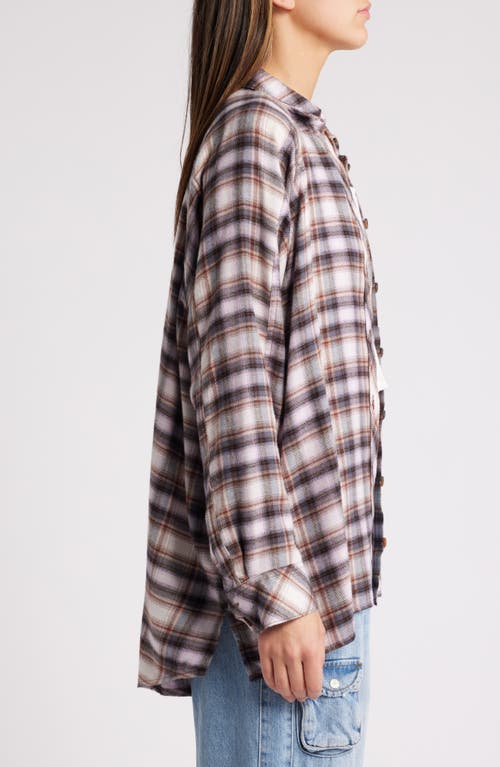 Bdg Urban Outfitters Brendon Plaid High-low Hem Button-up Shirt In Pink