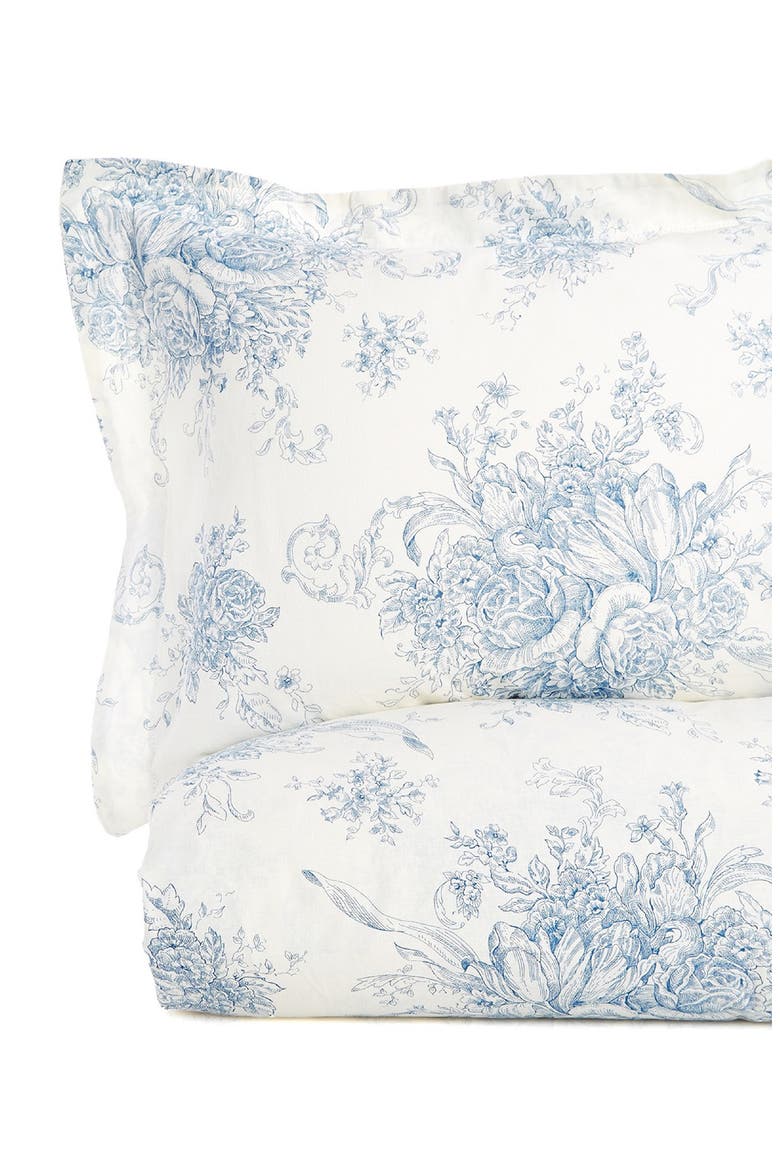 400 Thread Count Cotton Toile Duvet Set, Main, color, LIGHT BLUE
