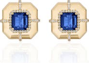 GOSHWARA Diamond & Semiprecious Stone Stud Earrings