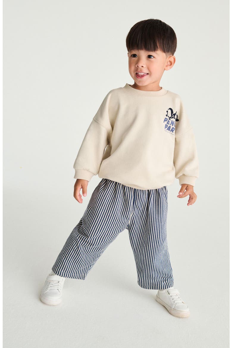 Kids' Penguin Party Graphic Sweatshirt & Striped Pants Set, Alternate, color, NEUTRAL