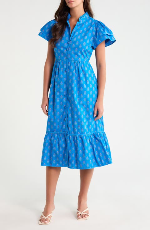 Davie Button Midi Shirtdress