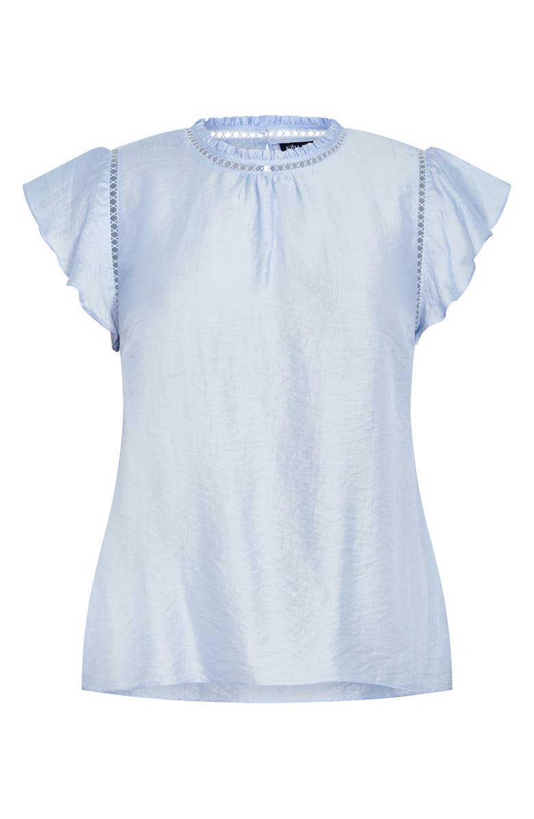 City Chic Lorelai Flutter Sleeve Top, Alternate, color, Sky Blue