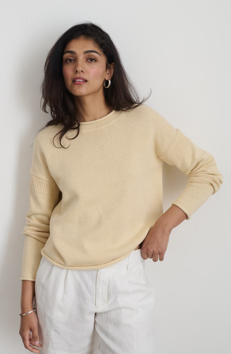 Alex Mill Mariner Roll Edge Cotton Sweater, Alternate, color,