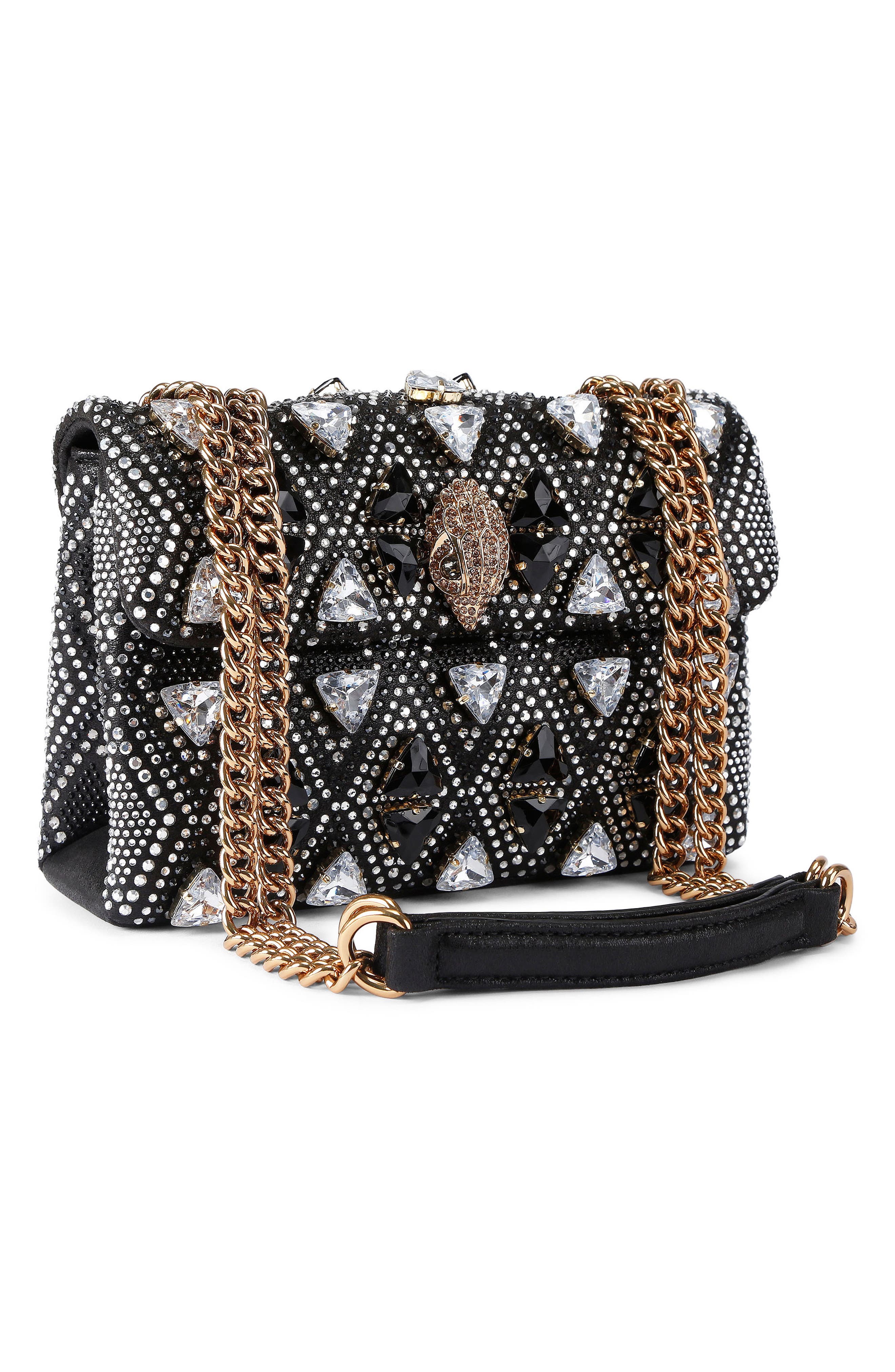Kurt Geiger London Medium Kensington Crystal Embellished Shoulder Bag, Alternate, color, Charcoal