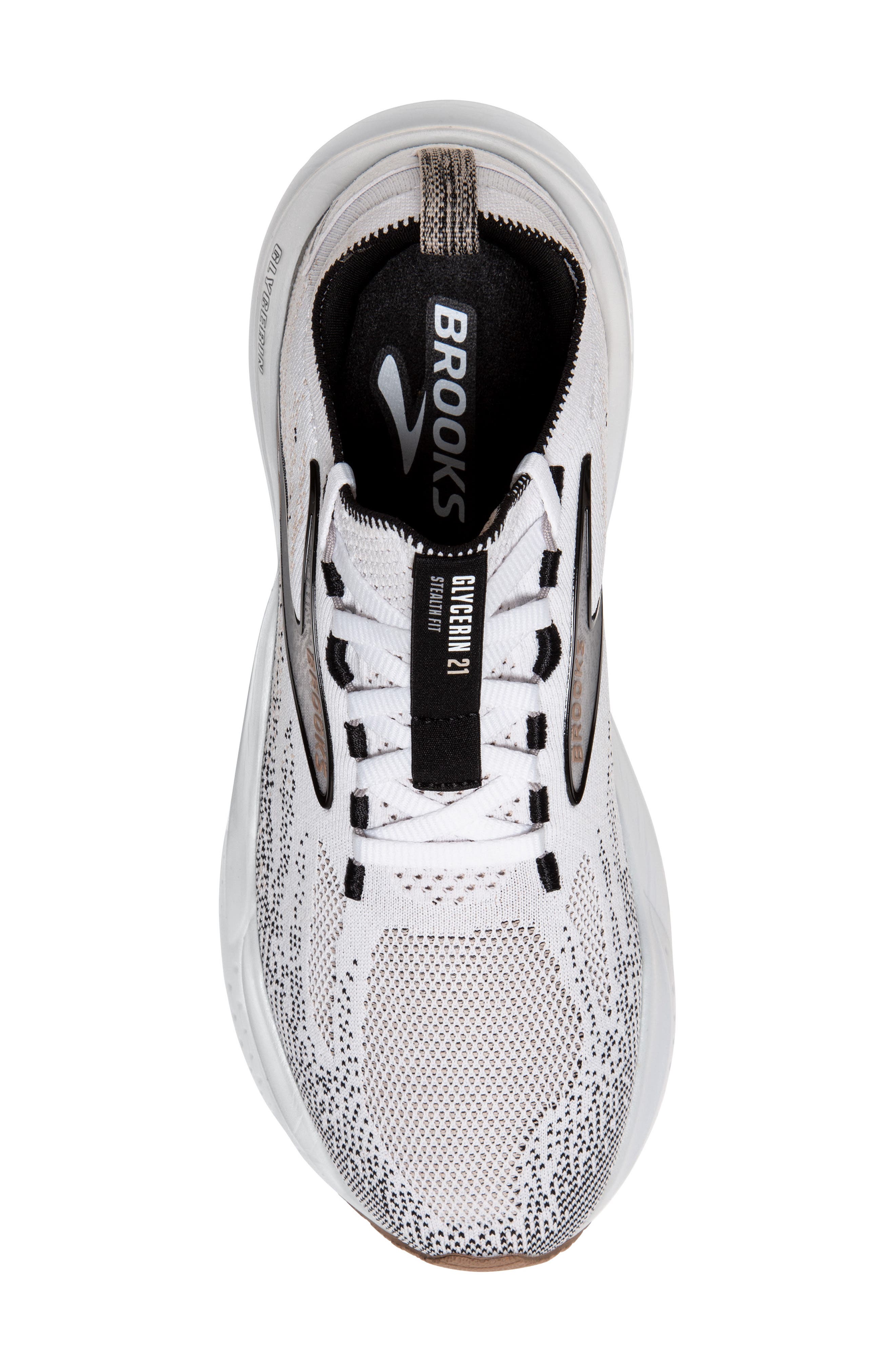 Brooks Glycerin StealthFit 21 Running Shoe, Alternate, color, White/Grey/Black