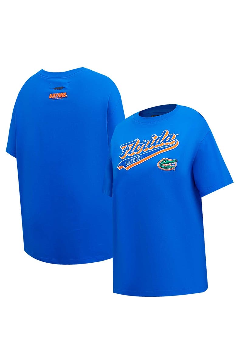 PRO STANDARD Women's Pro Standard Royal Florida Gators Script Tail Oversized Boyfriend T-Shirt, Main, color, Royal