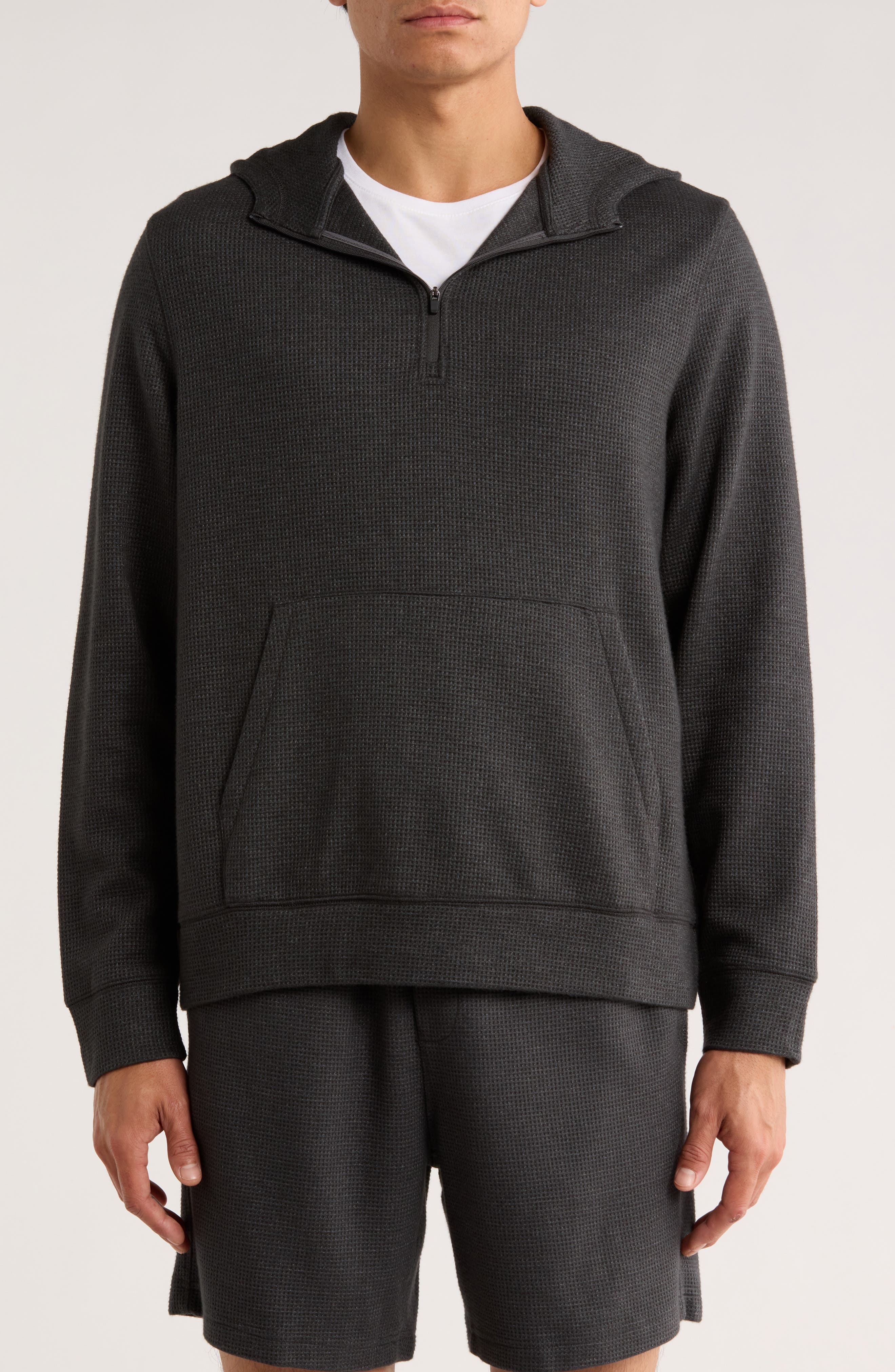 Z by Zella Waffle Knit Quarter Zip Hoodie