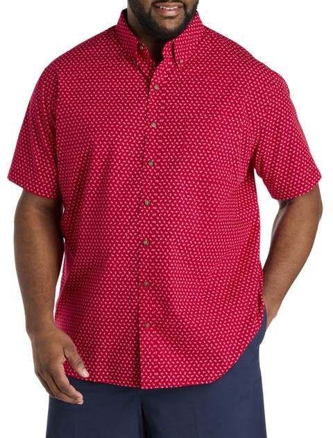 Big & Tall Easy-Care Paisley Print Sport Shirt