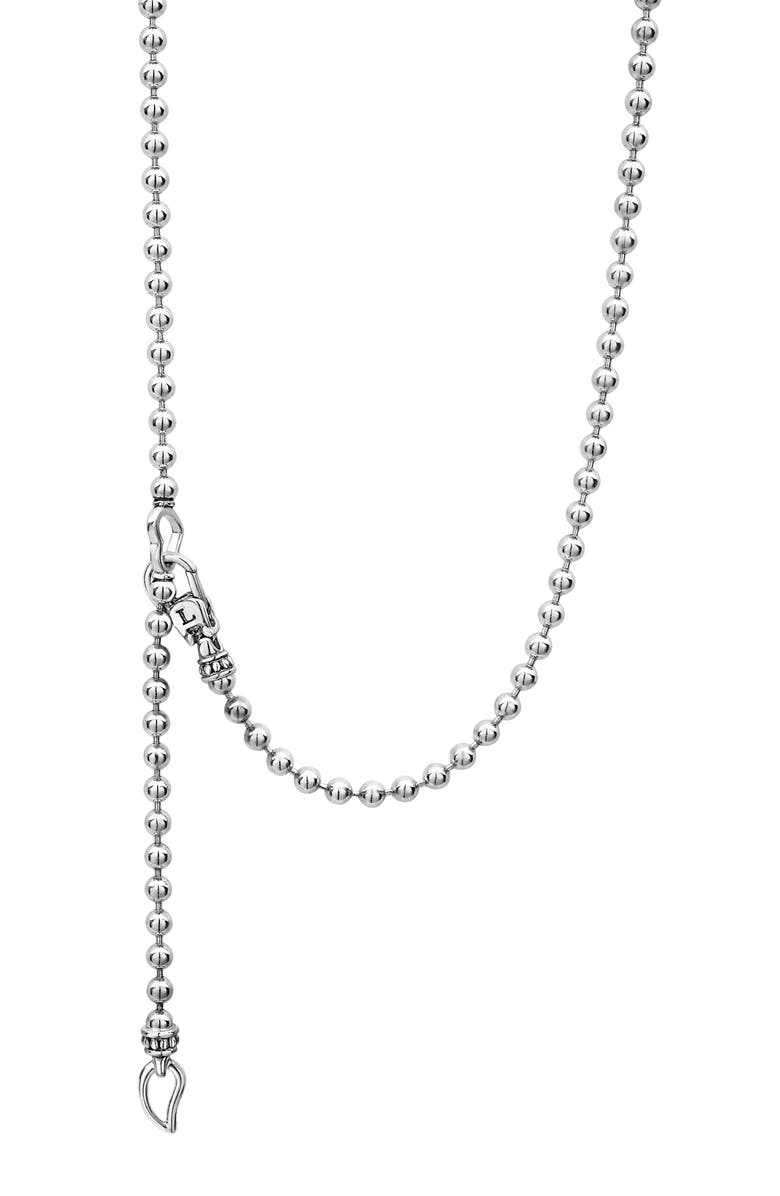 LAGOS Beloved Large Lock Two-Tone Pendant Necklace, Alternate, color, Silver