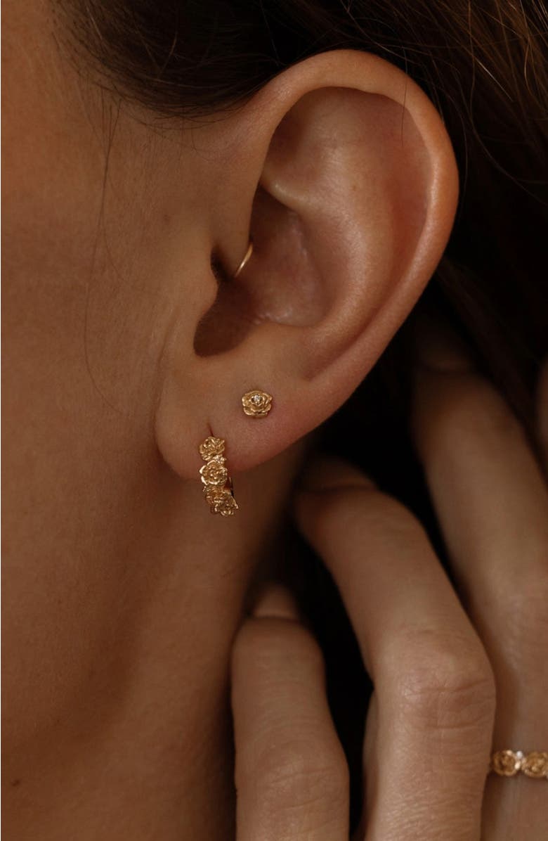 MADE BY MARY CZ Birth Flower Stud Earrings, Alternate, color, September - Gold Vermeil