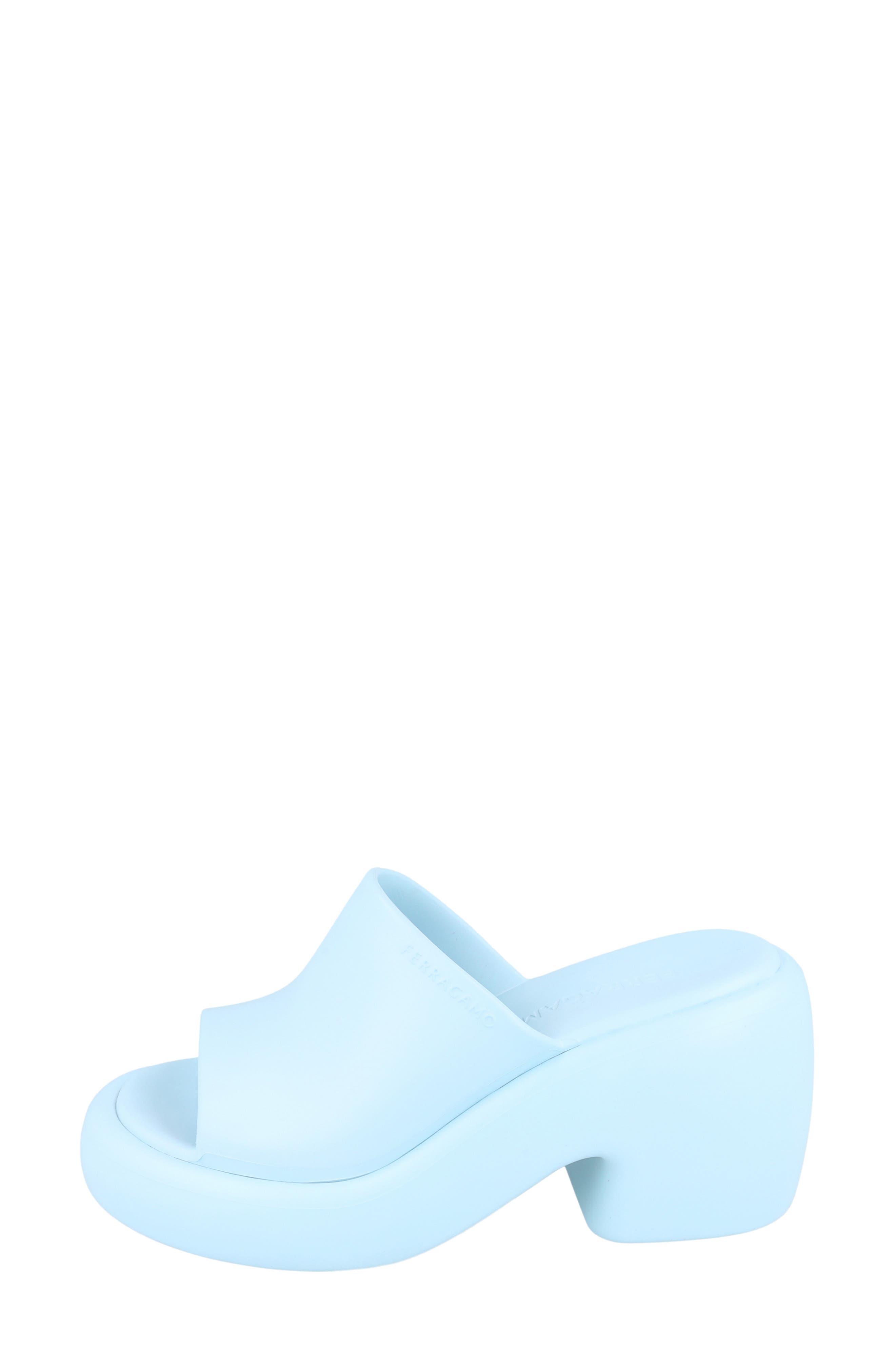 FERRAGAMO Platform Slide Sandal, Alternate, color, Blue