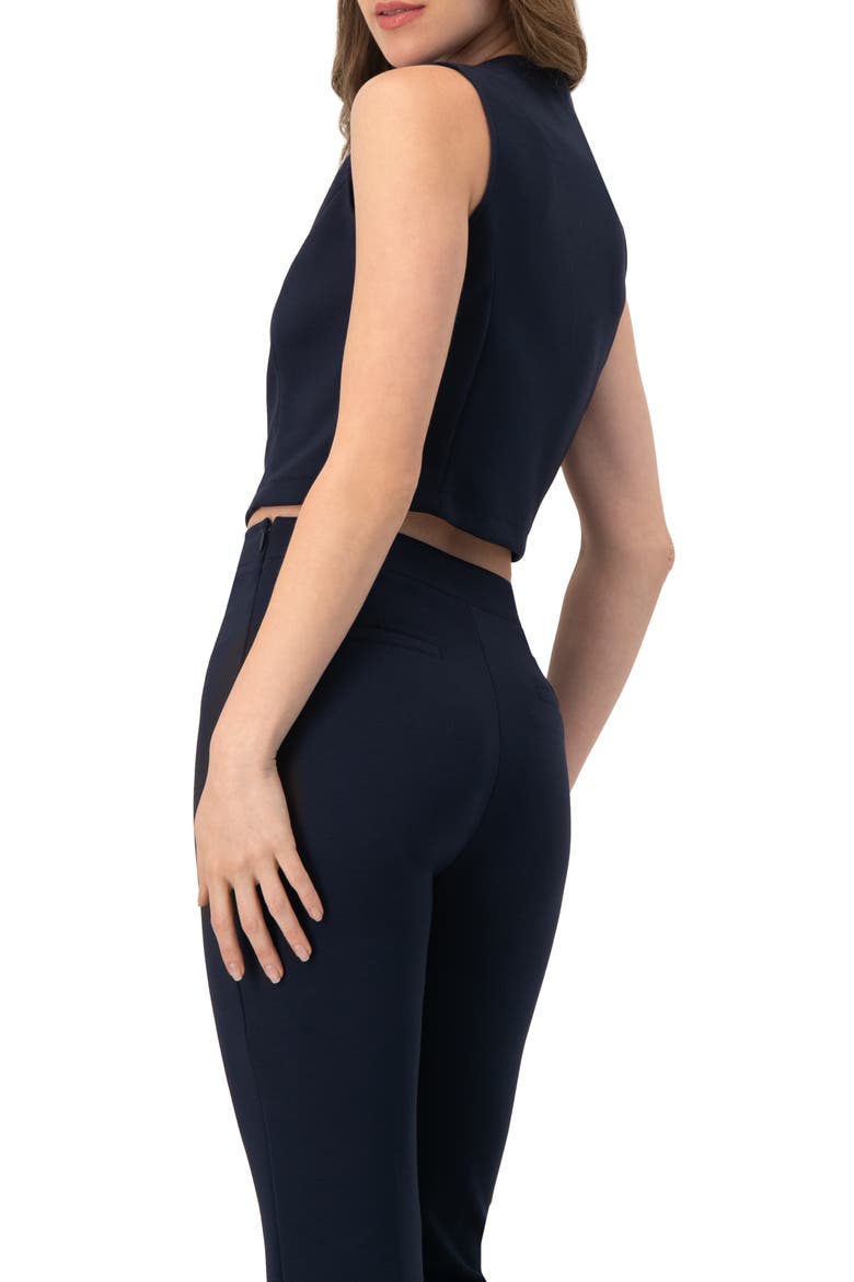 Front-Zip Crop Top, Alternate, color, Navy Blue