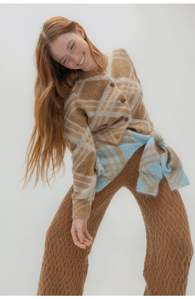 NAKED CASHMERE Mohair Cardigan, Alternate, color, Haystack Multi