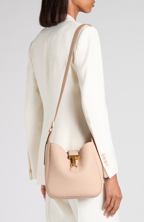 Tom Ford Small Monarch Leather Hobo Bag In Sand