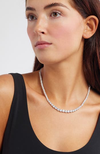Graduated Cubic Zirconia Collar Necklace