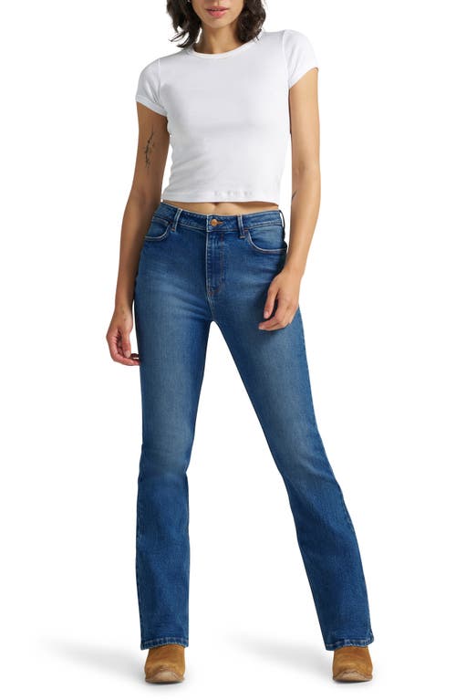 Wrangler High Waist Slim Bootcut Jeans In Blue