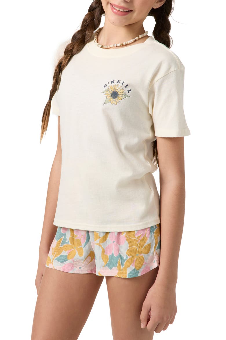 Kids' Girls Scenic Dreamz Cotton Graphic T-Shirt, Alternate, color, WINTER WHITE