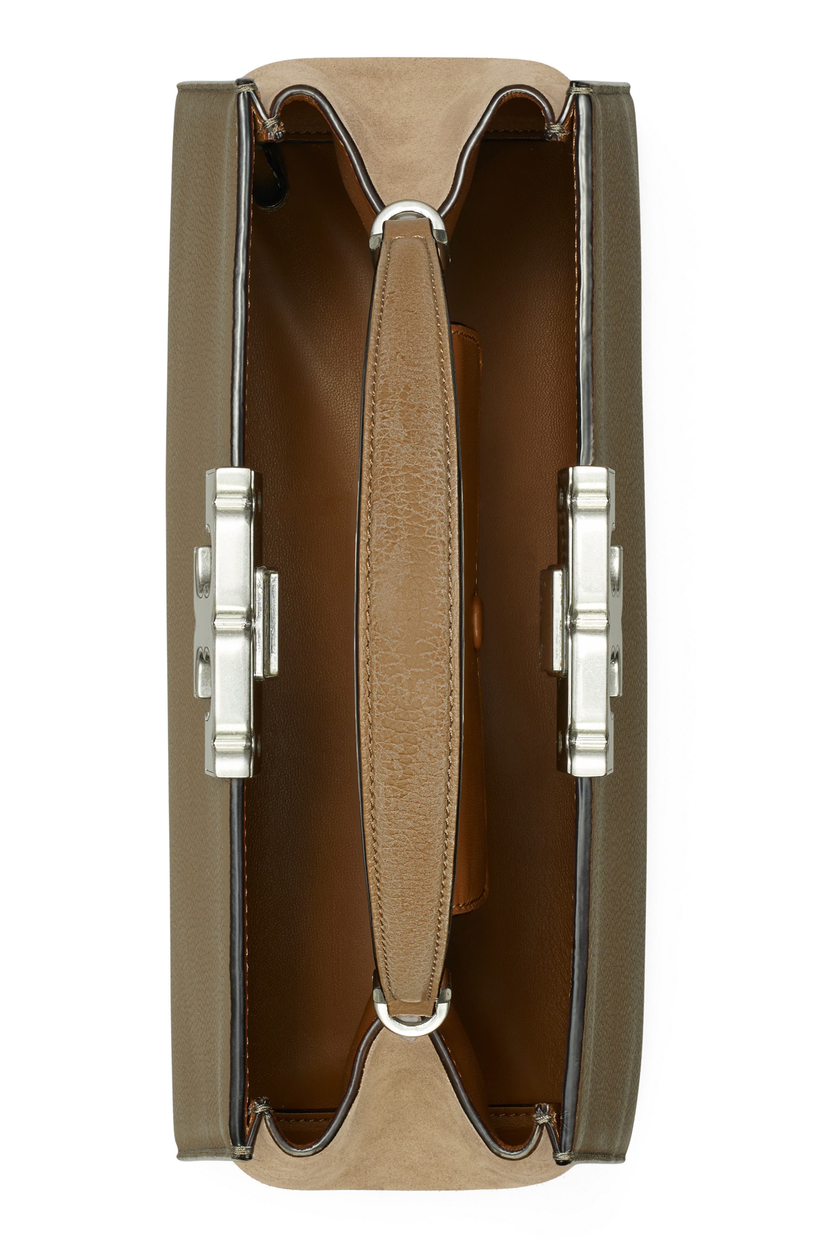 Tory Burch Small Eleanor Pebble Leather Satchel, Alternate, color, Wild Mushroom