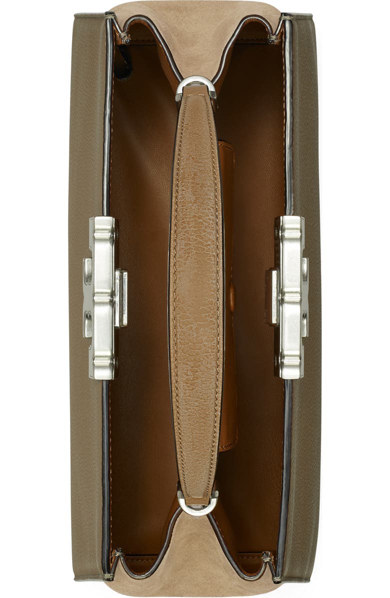 Tory Burch Small Eleanor Pebble Leather Satchel, Alternate, color, Wild Mushroom