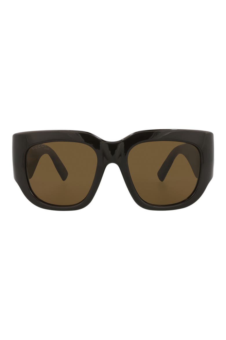 53mm Square Sunglasses, Main, color, BROWN BROWN BROWN