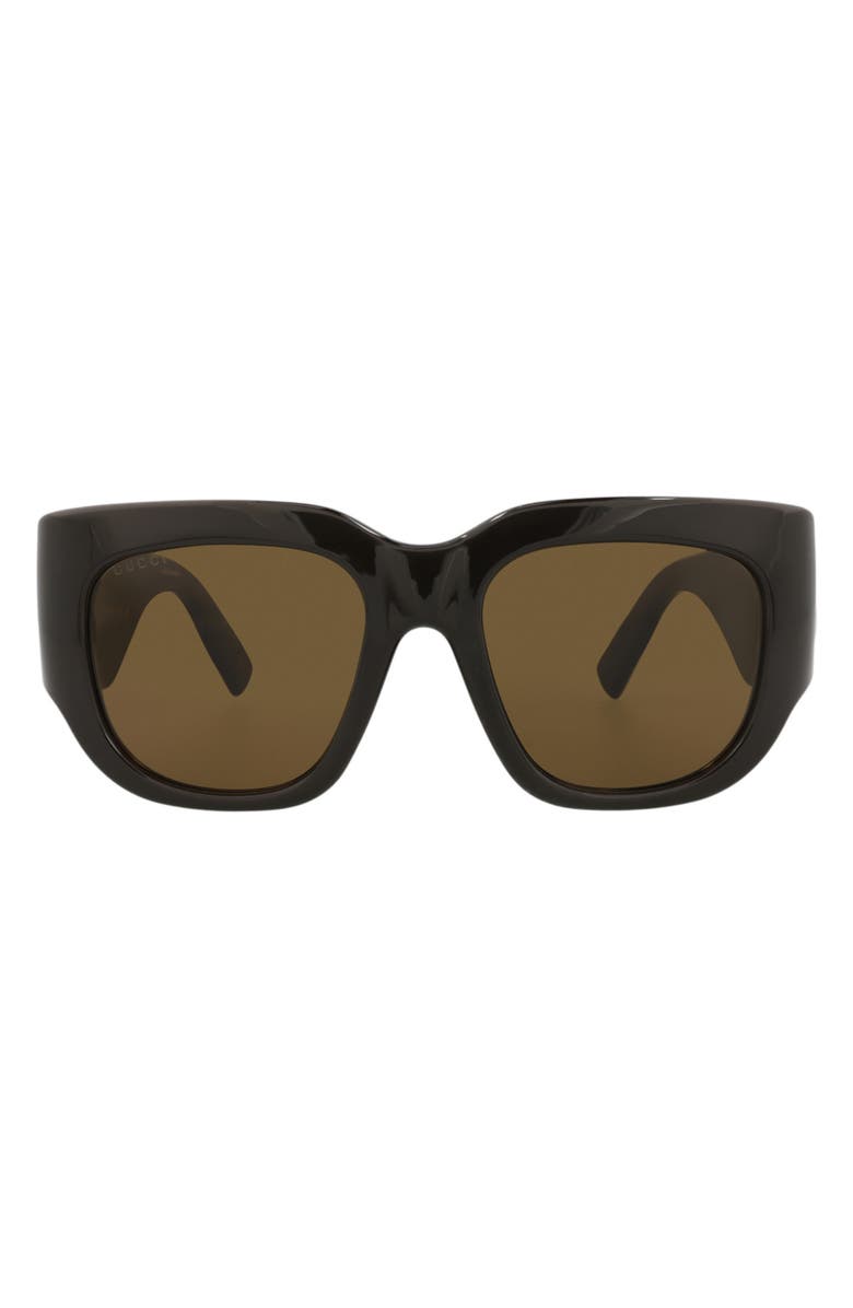 Gucci 53mm Square Sunglasses, Main, color, Brown Brown Brown