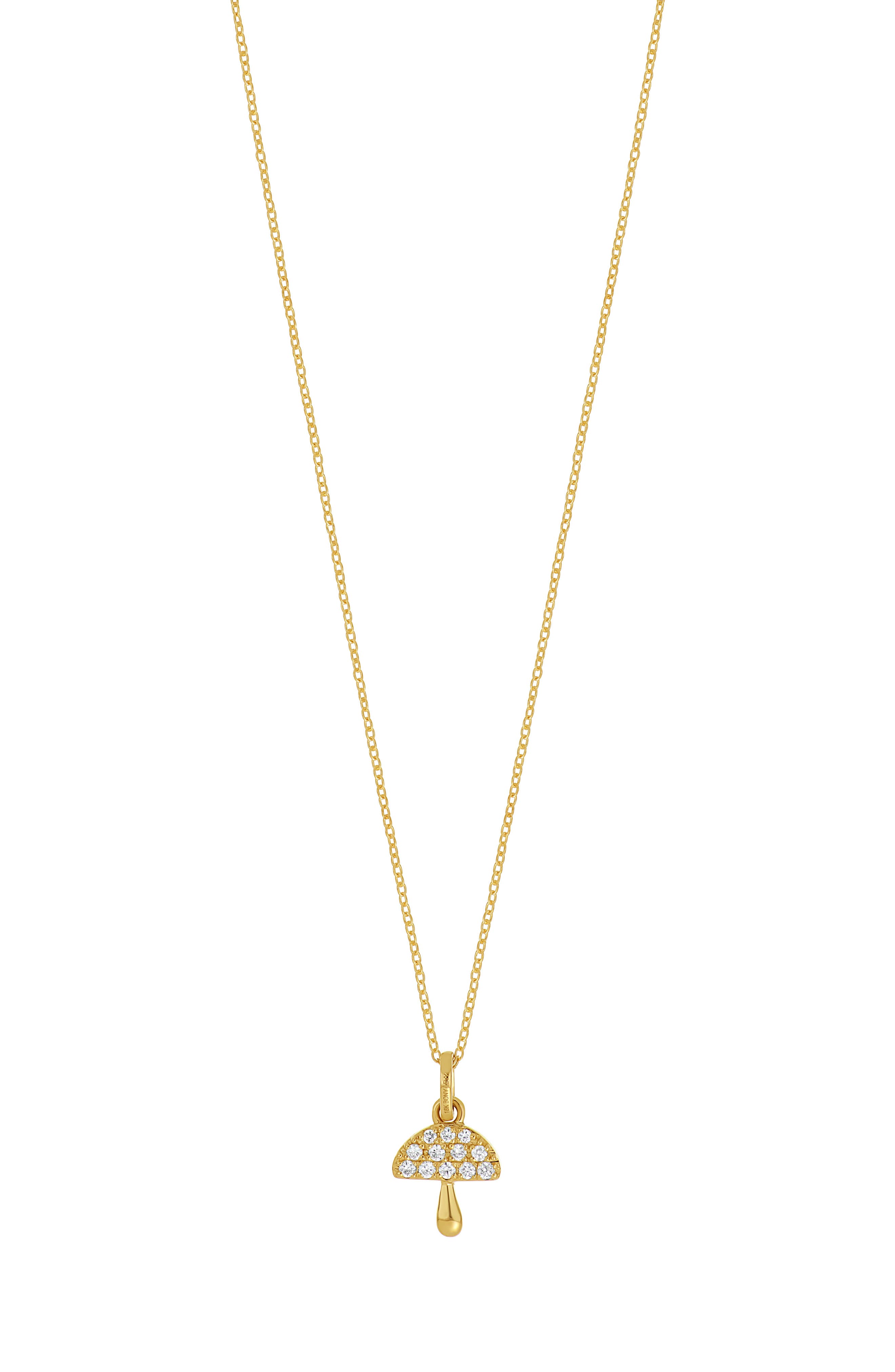 Bony Levy 18K Yellow Gold Pavé Diamond Mushroom Pendant Necklace