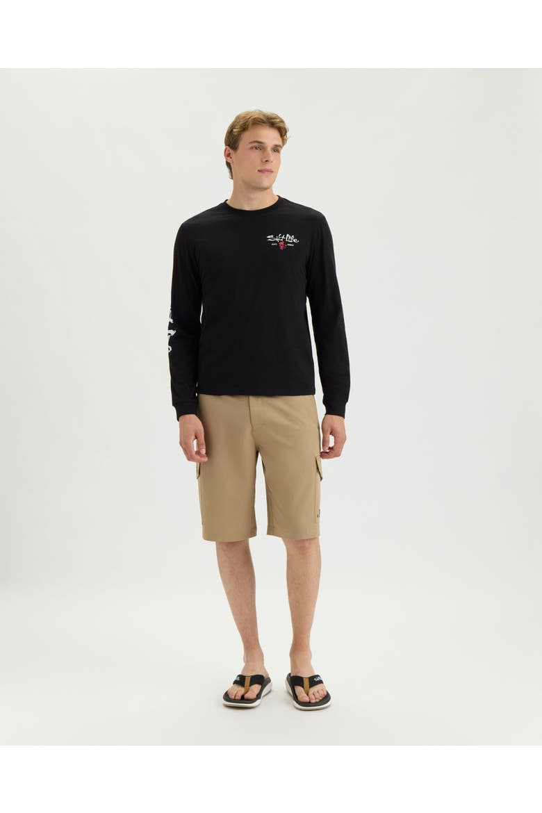 Dive and Conquer Long Sleeve Tee, Alternate, color, BLACK