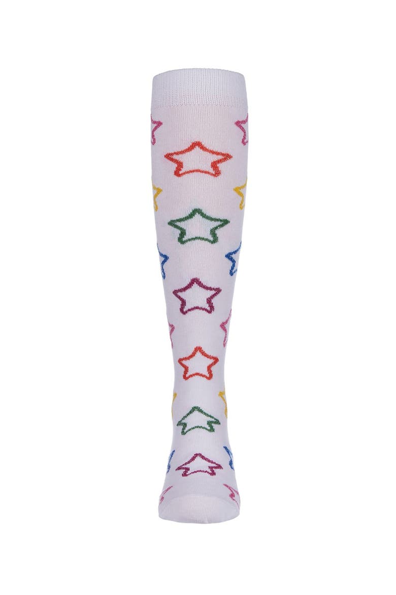Star Shine Knee-High Socks, Alternate, color, White