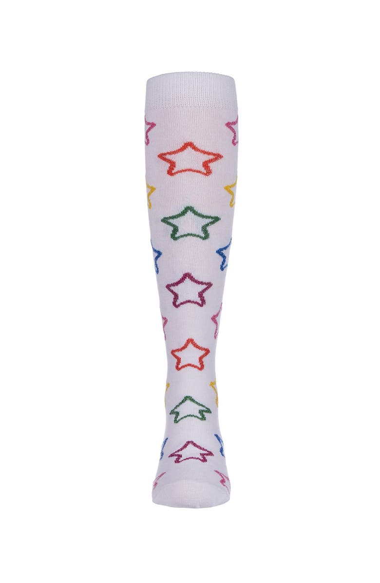 MeMoi Star Shine Knee-High Socks, Alternate, color, White