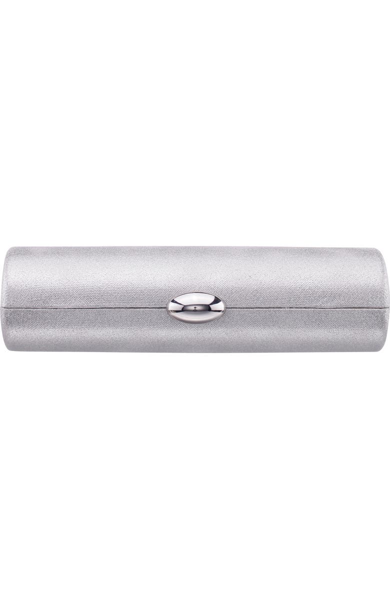 Nina Xandra Metallic Faux Leather Frame Clutch, Alternate, color, Silver