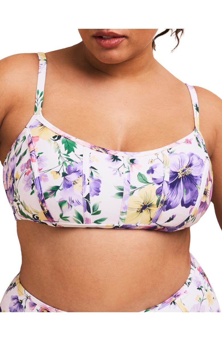 Adore Me Valcea Swimwear Bikini Top, Main, color, Floral Purple