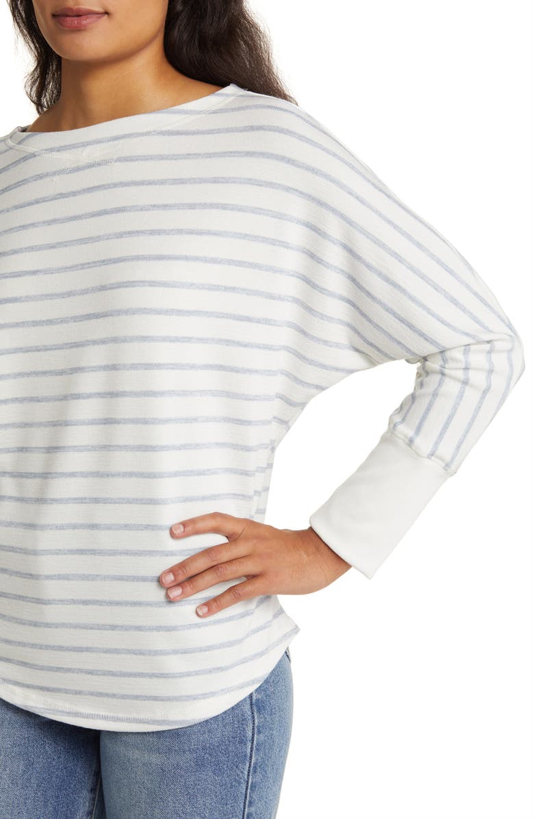 Caslon<sup>®</sup> Stripe Dolman Sleeve Top, Alternate, color, 