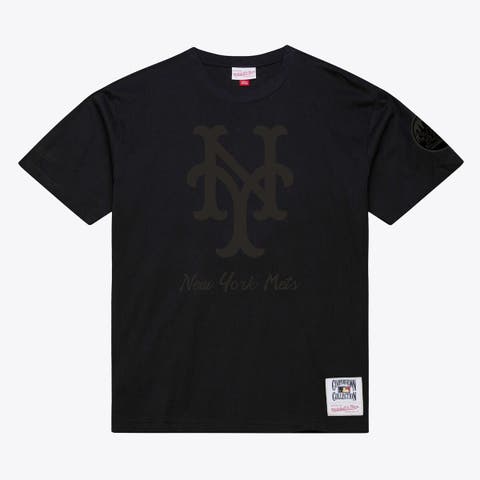 Men Mitchell & Ness Black New York Mets Cooperstown Collection Phantom T-Shirt