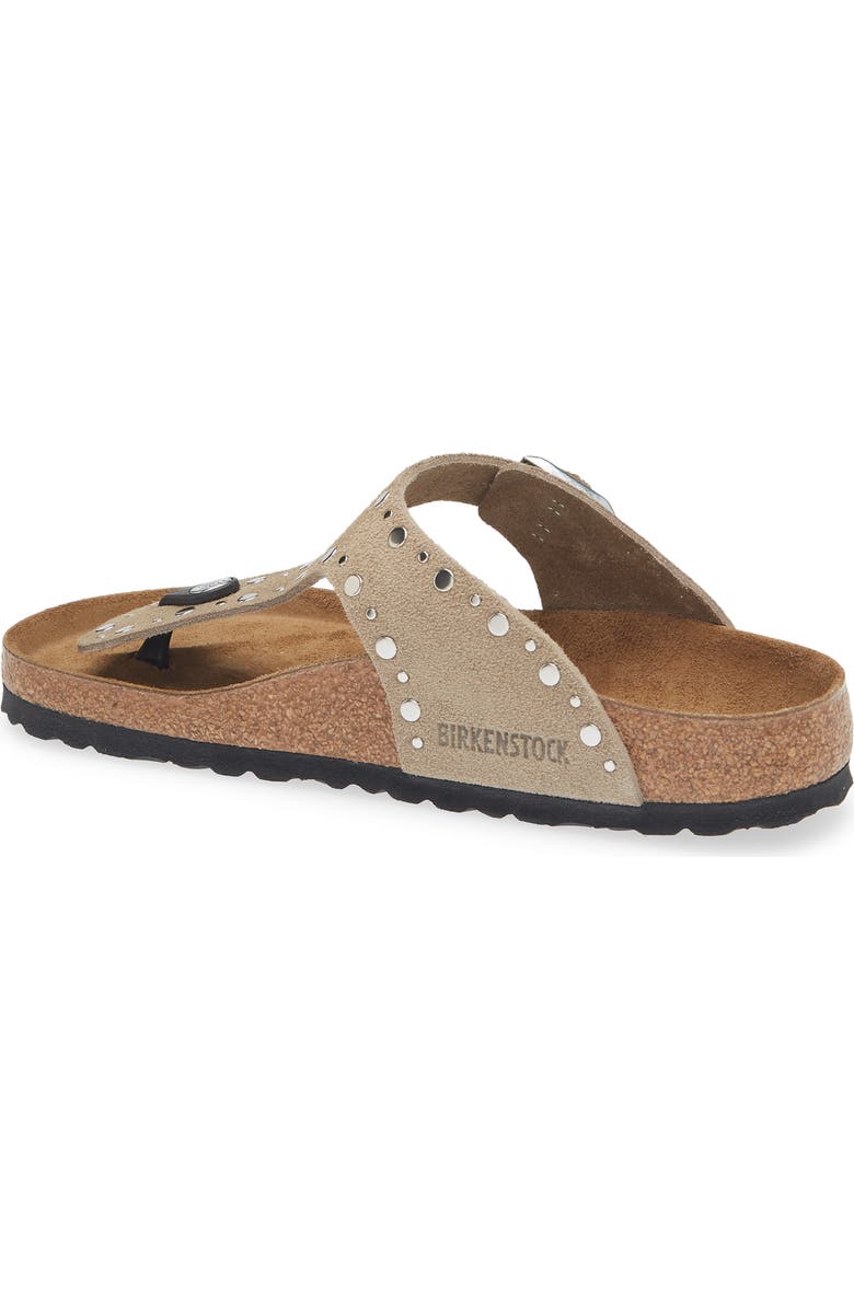 Birkenstock Gizeh Rivets Sandal, Alternate, color, Taupe Suede