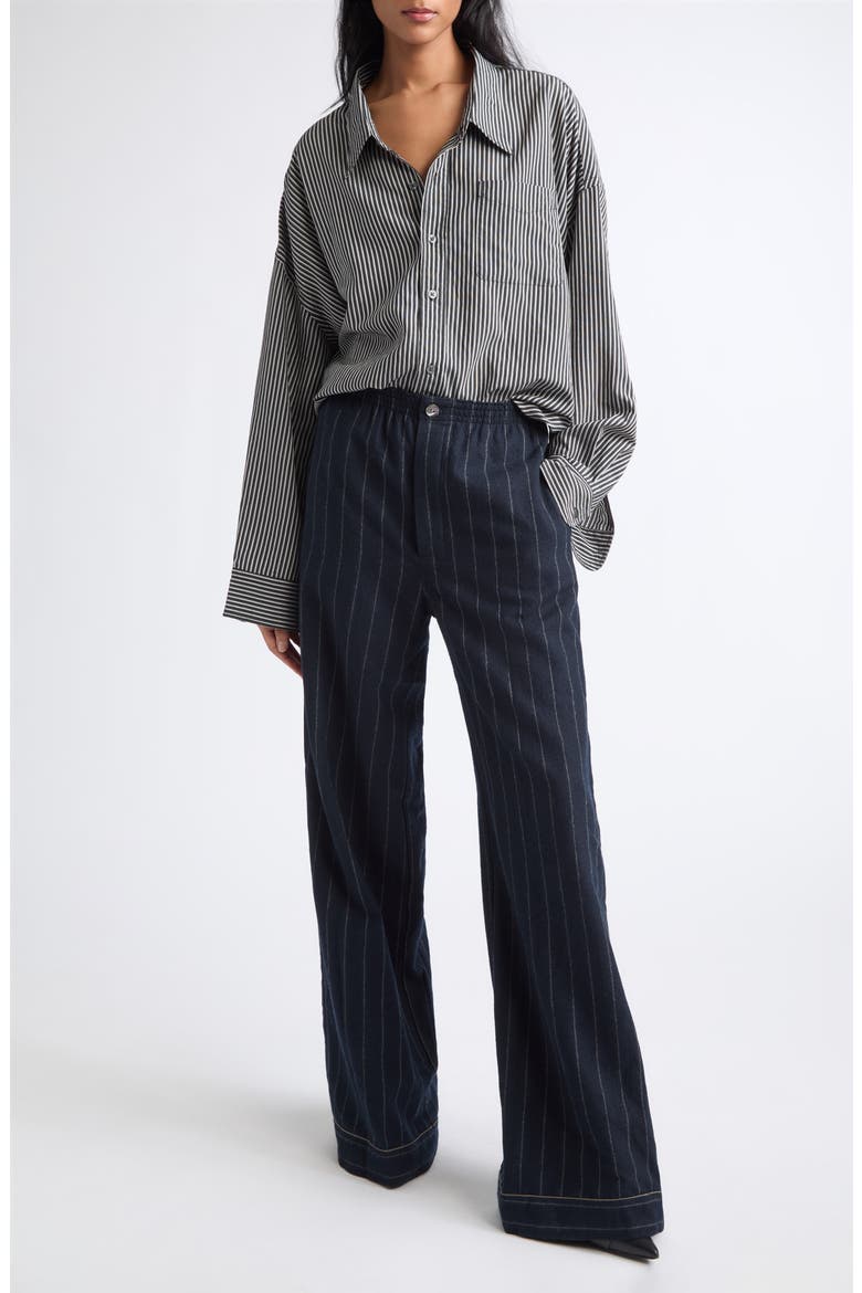 Darcy Stripe Wool Trousers, Alternate, color, NAVY AND WHITE STRIPE