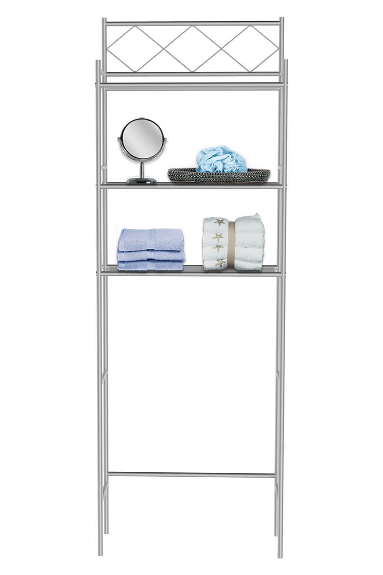 3-Shelf Metal Bathroom Organizer, Alternate, color, SILVER