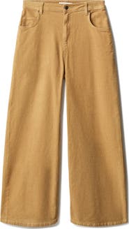 MANGO Wide Leg Corduroy Pants