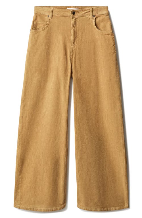 Mango Wide Leg Corduroy Pants In Brown