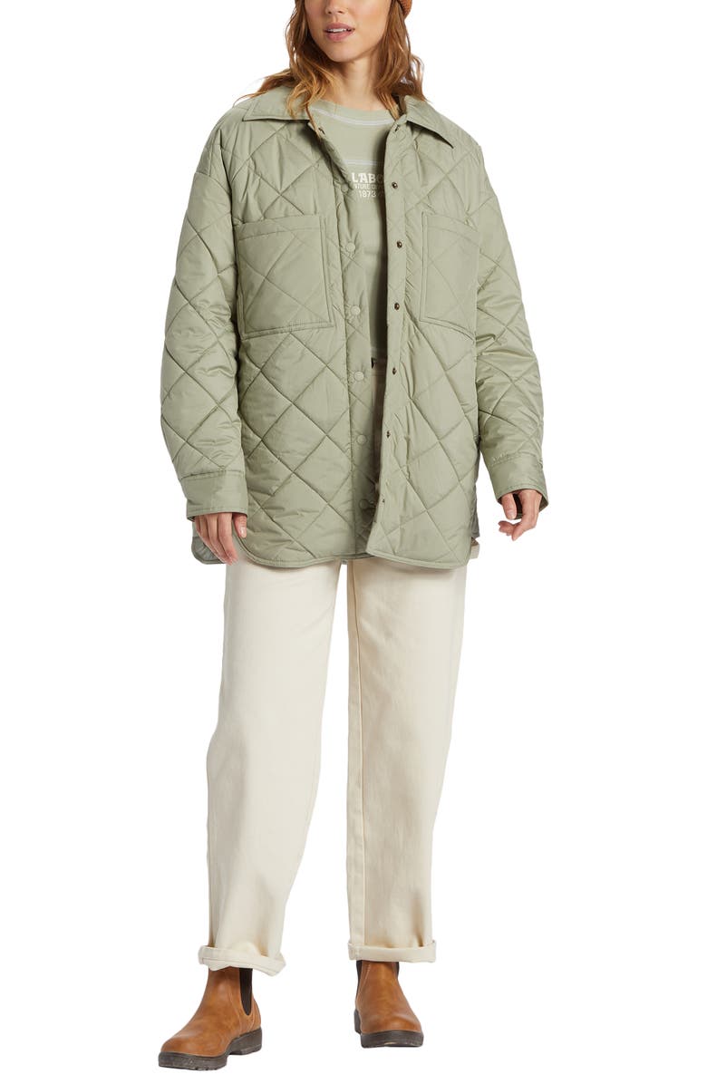 Billabong Transport Water Resistant Snap-Up Shacket, Alternate, color, Seagrass