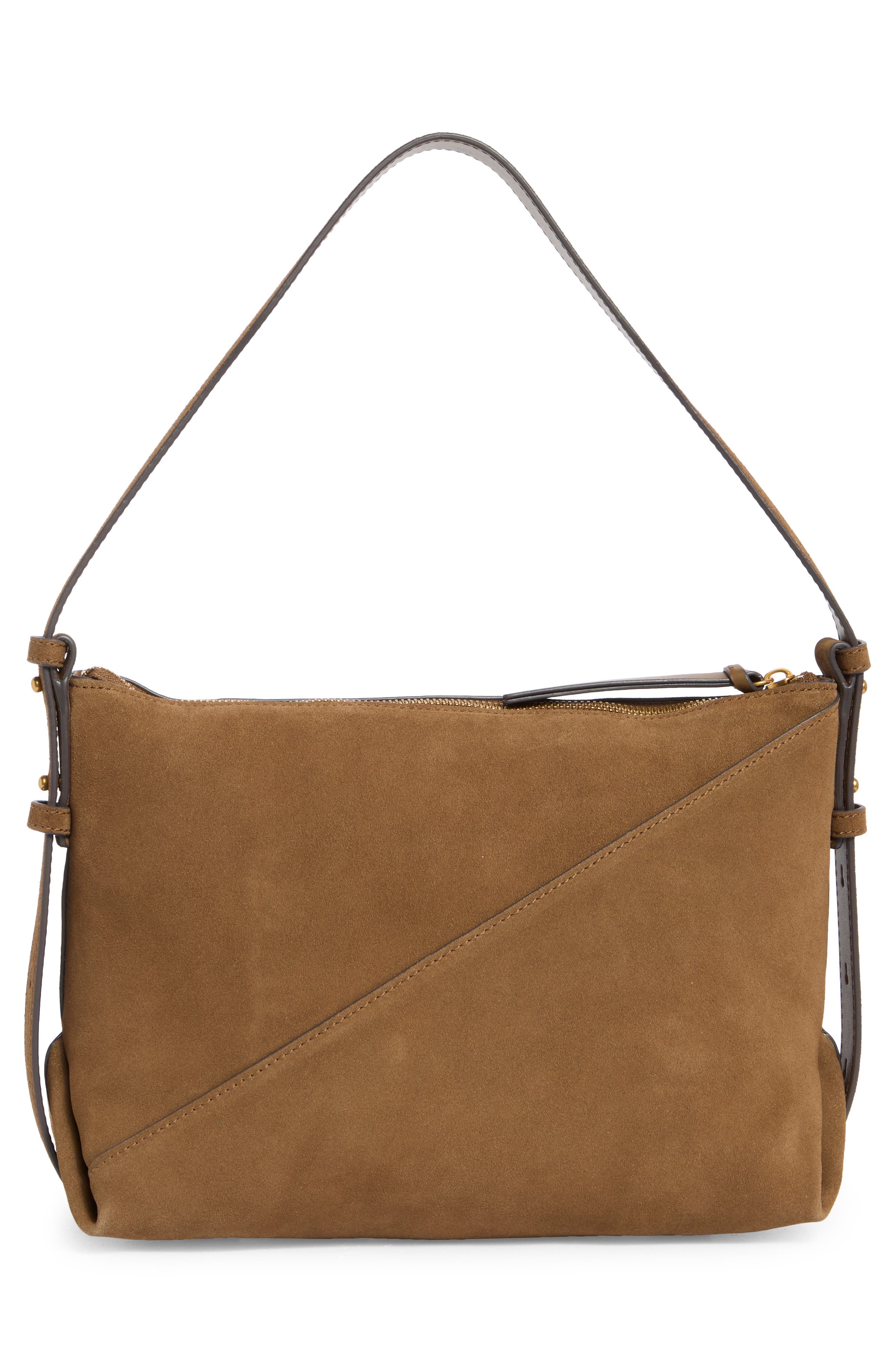 rag & bone Fulton Suede Shoulder Bag, Alternate, color, Golden Brown